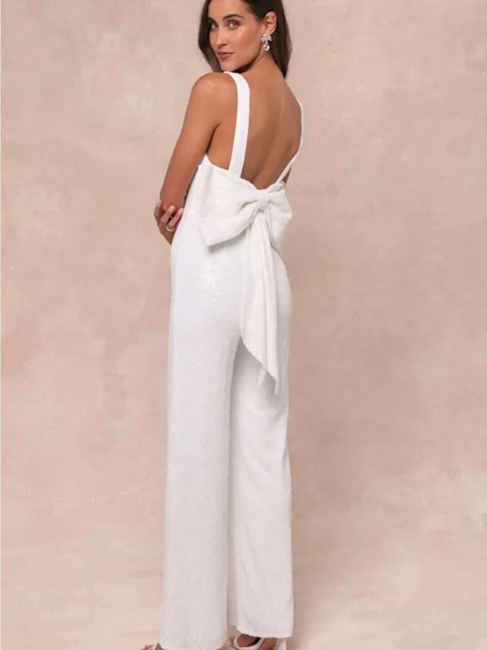 LULUs Sequin Reception Honeymoon Bridal Bachelorette Jumpsuit
